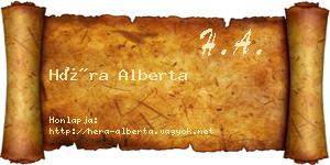 Héra Alberta névjegykártya